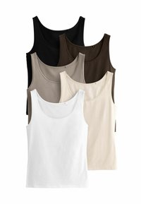 SCOOP NECK 5 PACK - REGULAR FIT - Top - black brown neutral nude white