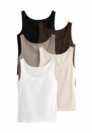 THE SET SCOOP NECK 5 PACK - REGULAR FIT - Viršus - black brown neutral nude white