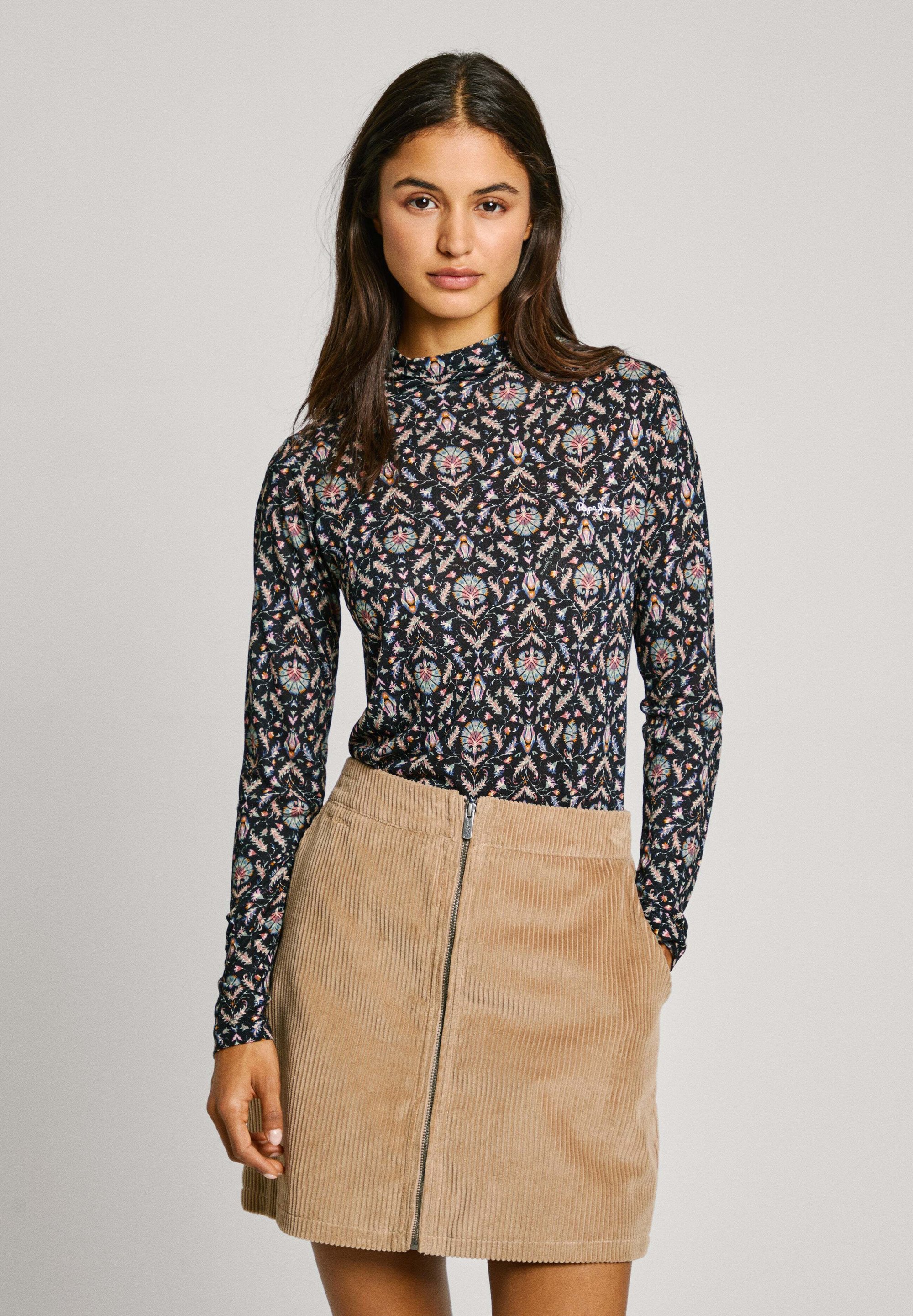 Pepe Jeans Eurice T-Shirt Femme Col Montant Manches Longues
