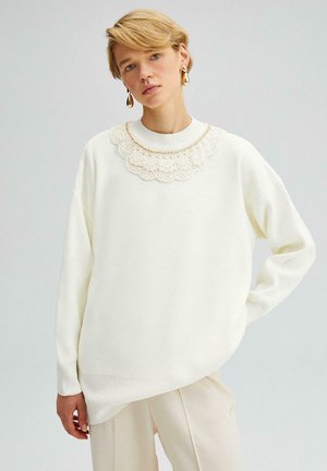 CROCHET COLLAR - Maglione - ecru