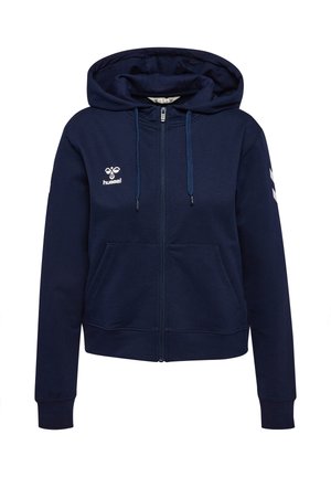 CHEVRON HOODIE - Sweater met rits - marine