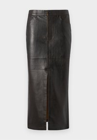 NIKI CONTEMPORARY - Gonna di pelle - espresso