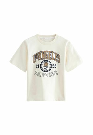 SHORT SLEEVE VARSITY - Camiseta estampada - ecru