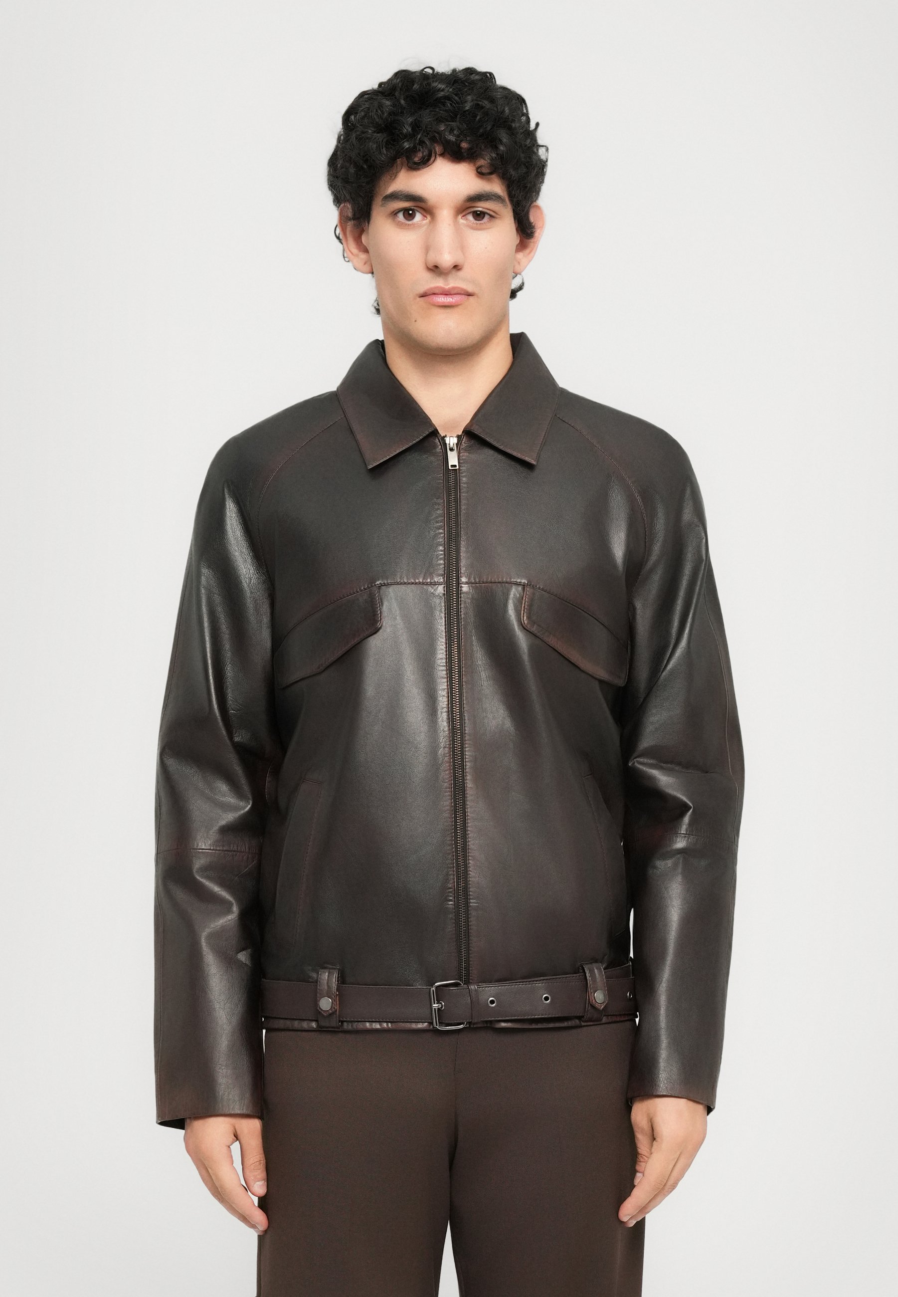 STUDIO ID Leather jacket - vintage brown/brown - Zalando.ie