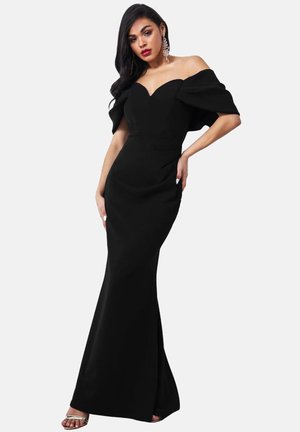 Goddiva OFF THE SHOULDER DRAPED SLEEVE - Robe de cocktail - black