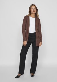VILA VIRIL OPEN NOOS - Cardigan - shaved chocolate