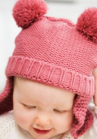 JoJo Maman Bébé - COSY POM POM - Pletena kapa - pink Miniaturna slika 1