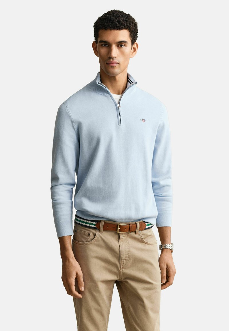 GANT CLASSIC COTTON HALF ZIP - Svetr - fresh blue
