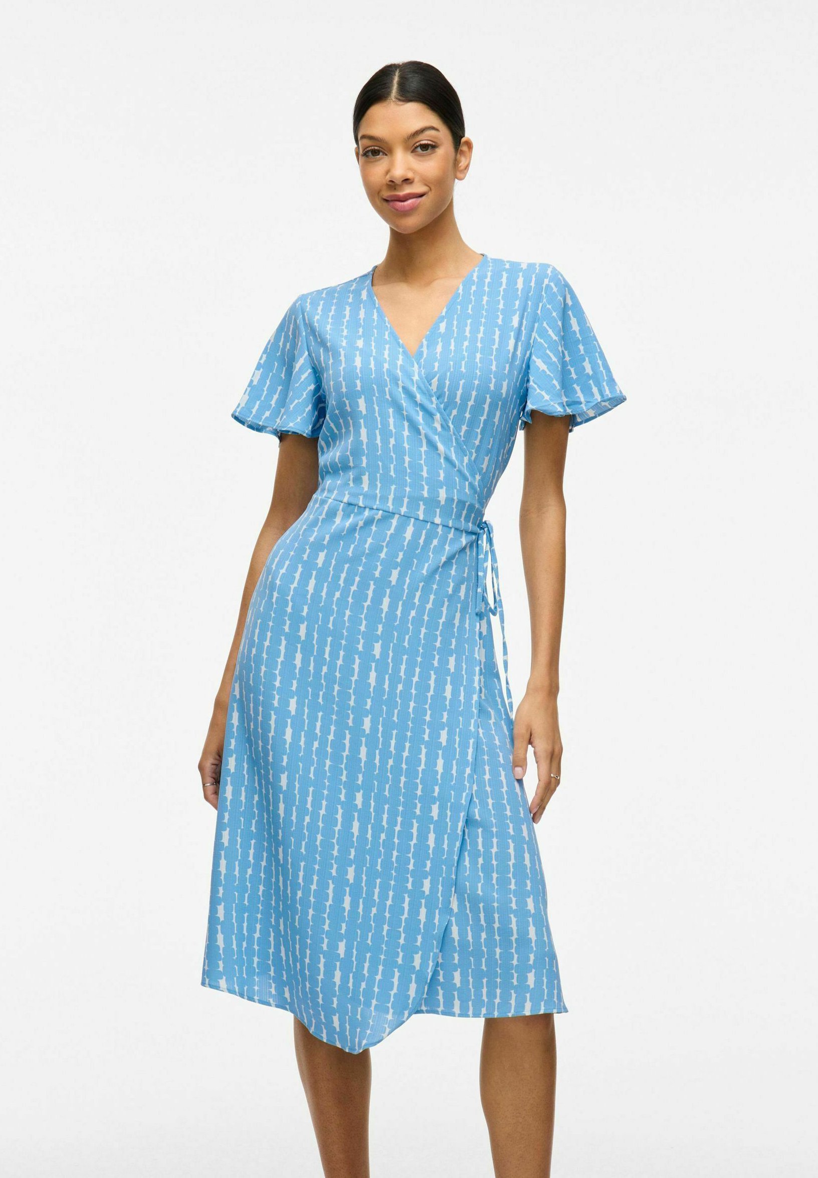 VILA VILOVIE WRAP DRESS - Day dress - blissful blue/blue - Zalando.co.uk