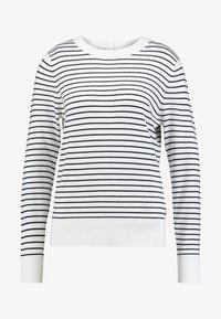 TOM TAILOR DENIM EASY STRIPE Strikkegenser yellow TOM TAILOR DENIM EASY STRIPE - Strikkegenser - black/white