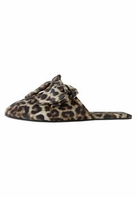 REGULAR FIT - LINEN BLEND BOW MULE SLIPPERS  . - Papuci de casă - animal