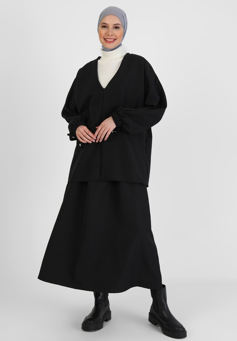 Modanisa SET - A-snit nederdel - black