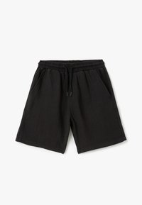 Sorte shorts lavet af letvægtsstof. Har en elastisk talje, snor og to sidelommer. Tekstureret, afslappet pasform.