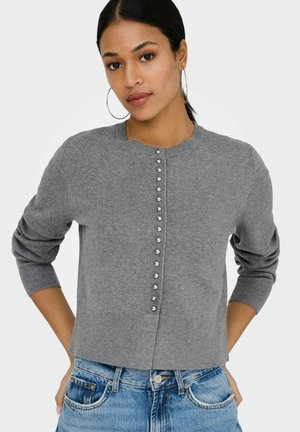 JDY, STRICKJACKE JDYPRIME STRICKJACKE - Gilet - medium grey melange