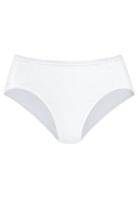 Culottes hipsters en coton blanc avec un motif ribbé texturé. Présentent une ceinture lisse et des bords sans couture pour plus de confort.