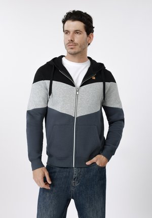 Φούτερ με φερμουάρ - black/grey melange/dark grey