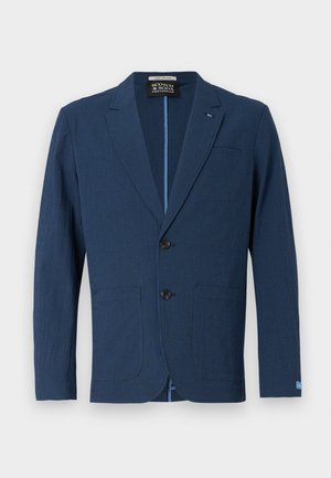 Scotch & Soda REGULARFIT UNCONSTRUCTED COTTON BLEND SEERSUCKER  - Blazer jacket - sky captain mini check