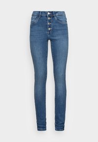 Vero Moda Tall - VMTANYA PIPING BUTTON  - Oprijete (skinny) kavbojke - medium blue denim Miniaturna slika 1