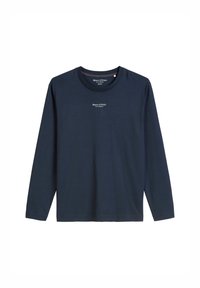 LONG SLEEVE LOGO PRINT AT CENTRE FRONT NECK TRIM - Maglietta a manica lunga - dark navy