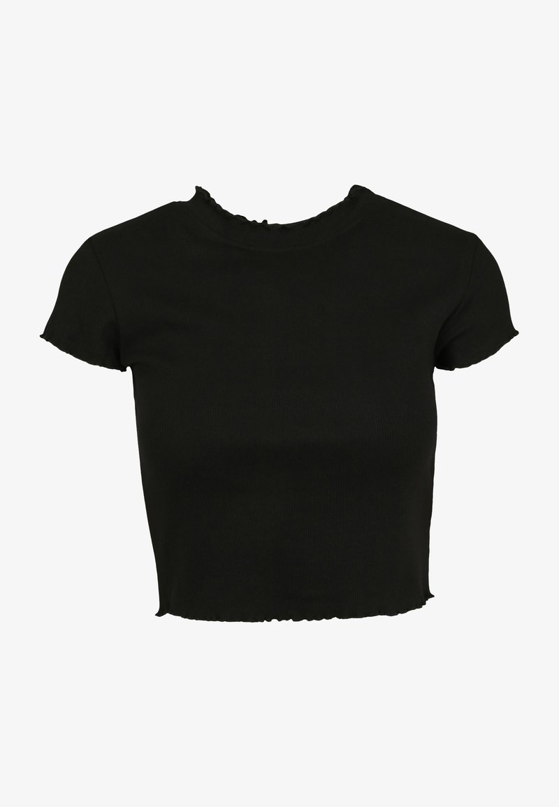 Urban Classics LADIES CROPPED RIB TEE - Blūze - black