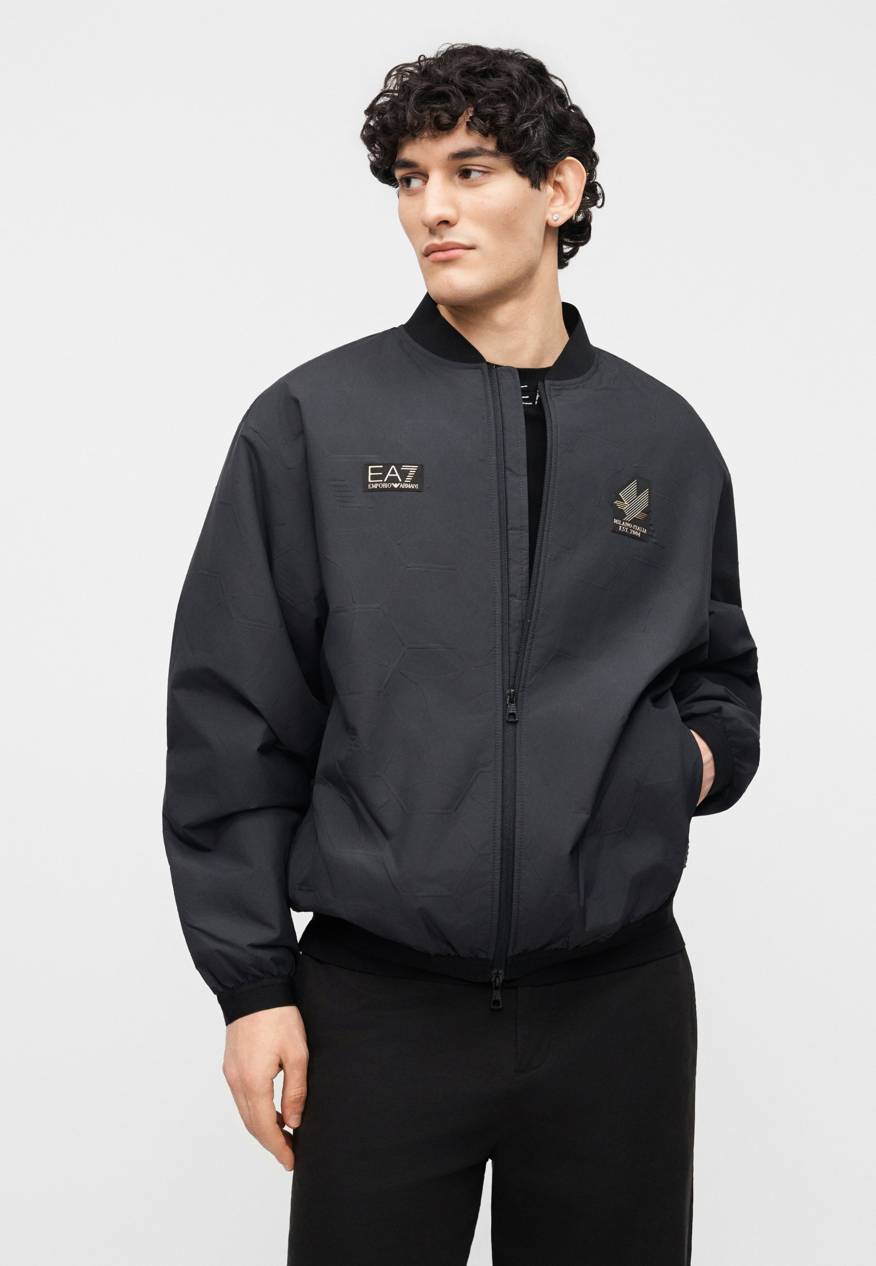 EA7 Emporio Armani TRAIN SOCCER GRAPHIC - Bomber Jacket - black