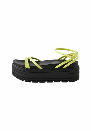 CHUNKY STRAPPY REGULAR WIDE FIT - Platåsandaletter - lime green