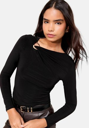 REGULAR FIT - LONG SLEEVE BUCKLE HARDWARE  - Long sleeved top - black
