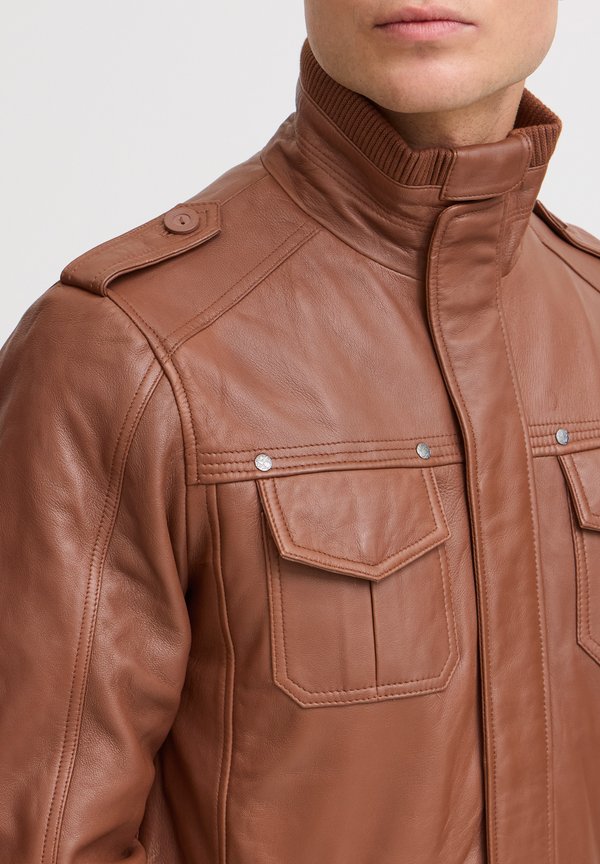 SDCAMASH - Leather jacket - golden bro4