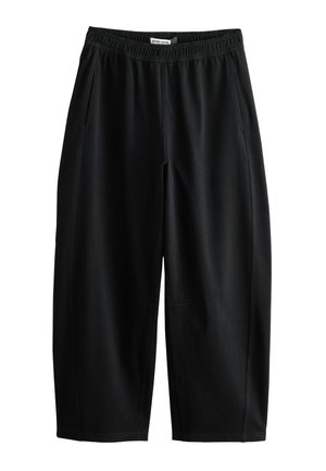 Next, TALL FIT - BARREL LEG DENIM JERSEY TROUSERS - Wide Leg - black