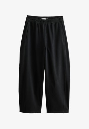 Next, TALL FIT - BARREL LEG DENIM JERSEY TROUSERS - Wide Leg - black