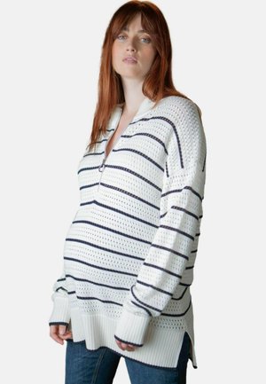 STRIPE MATERNITY FUNNEL NECK  - Pulóver - blue