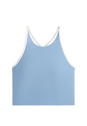 OYSHO, COMFORTLUX HALTER TANK TOP WITH CROSSOVER STRAPS - Débardeur - blue