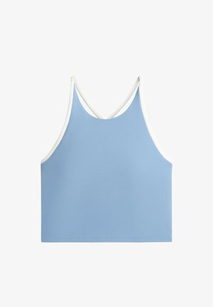 OYSHO, COMFORTLUX HALTER TANK TOP WITH CROSSOVER STRAPS - Débardeur - blue