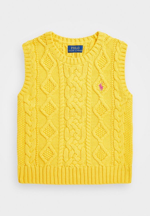 ARAN KNIT COTTON SWEATER VEST - Jumper