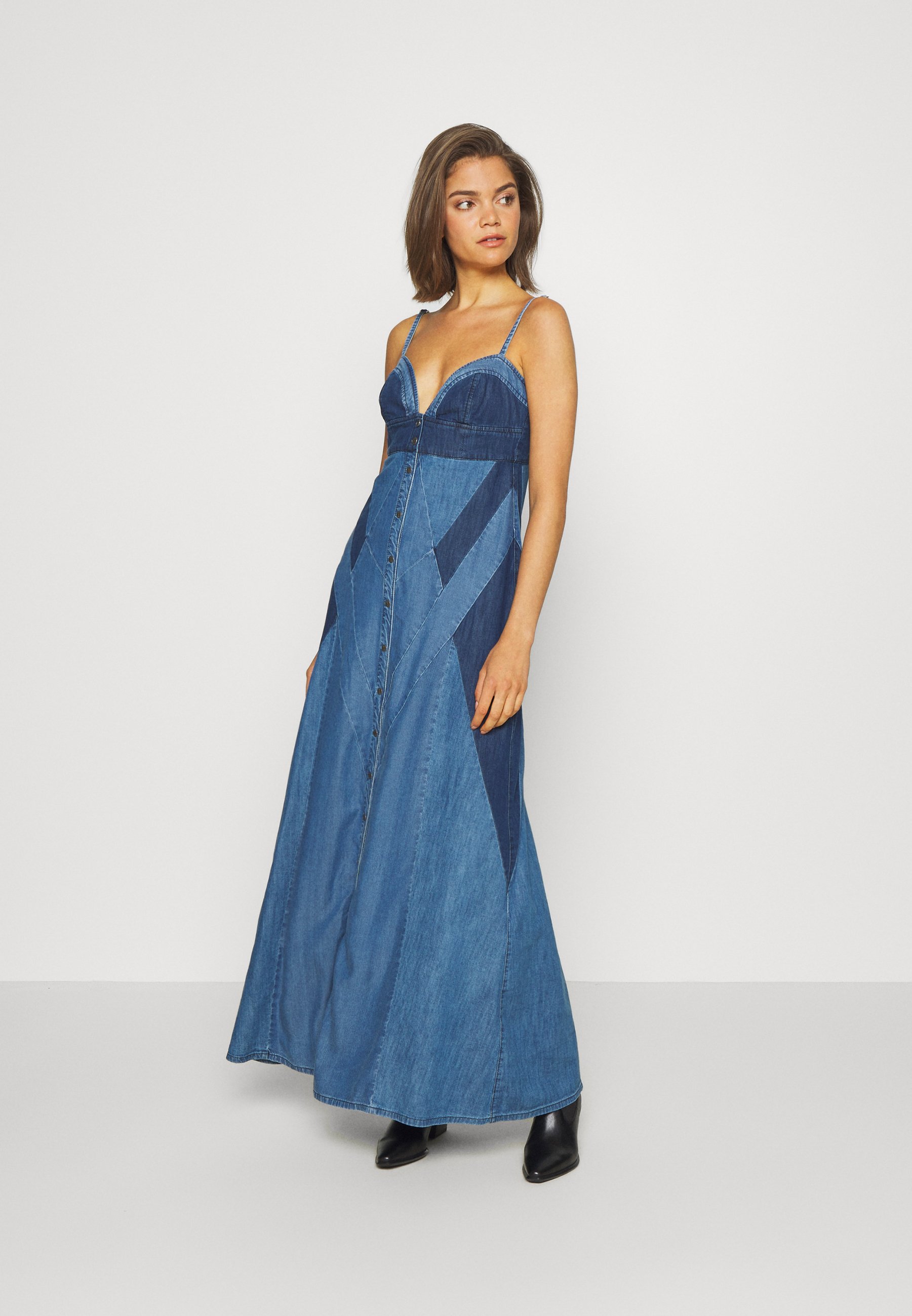 maxi denim dress uk