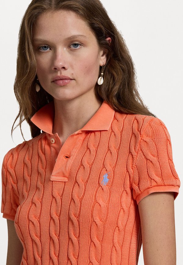 CABLE KNIT POLO SHIRT - Polo shirt - kona orange4