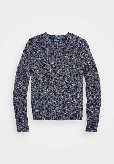 Polo Ralph Lauren CABLE-RAGG-KNIT COTTON CREWNECK SWEATER - Džemperis - refined navy/cream