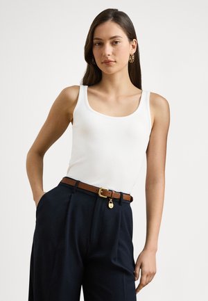 Lauren Ralph Lauren STRETCH COTTON TANK TOP - Tops - white