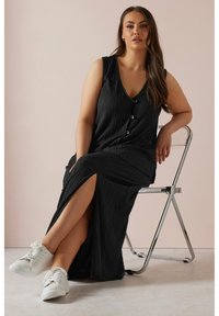 Yours Clothing CRINKLE PLISSE  - Blus - black