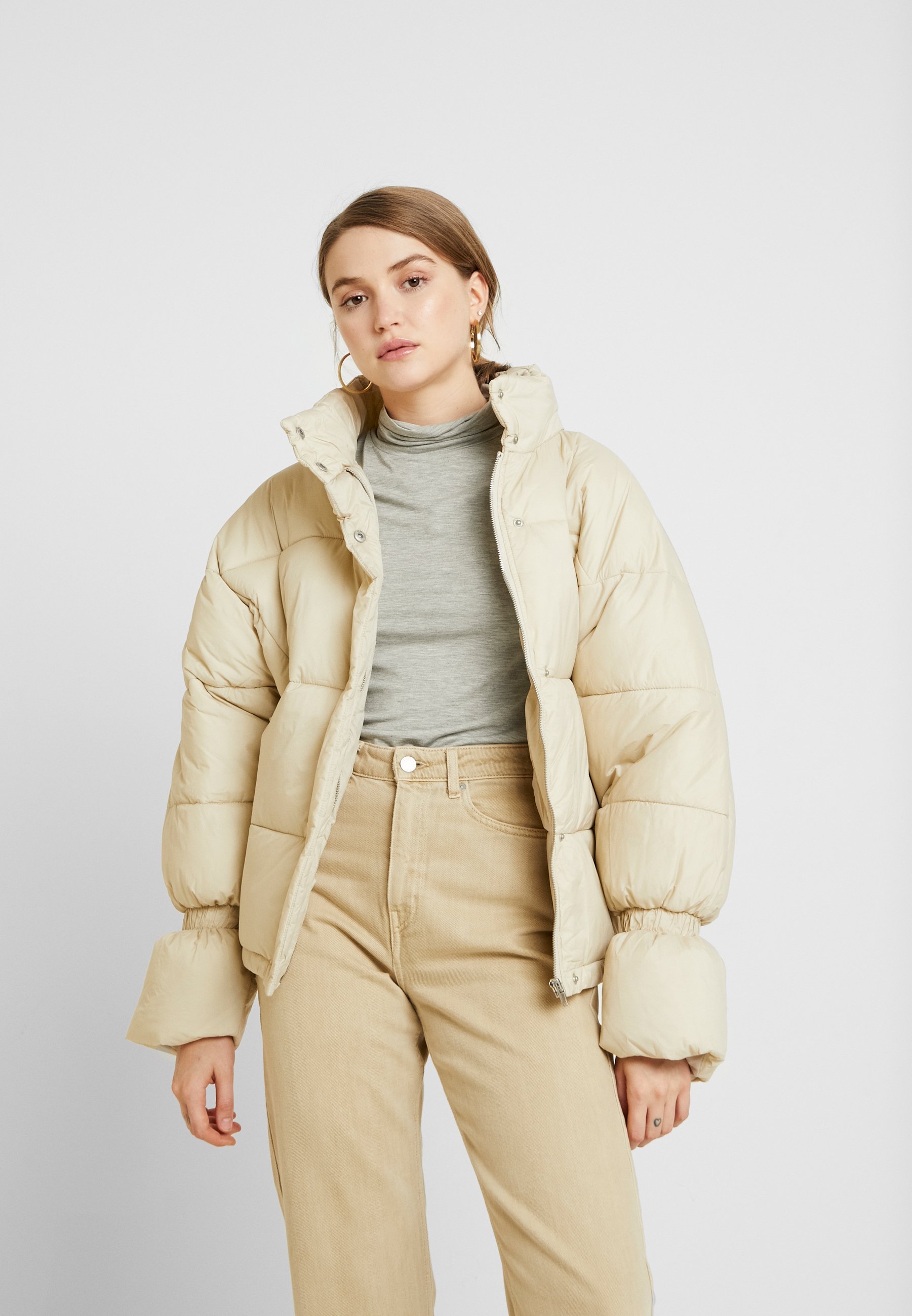ELASTIC DETAIL PUFFER JACKET Winterjas beige ELASTIC DETAIL PUFFER JACKET Winterjas beige