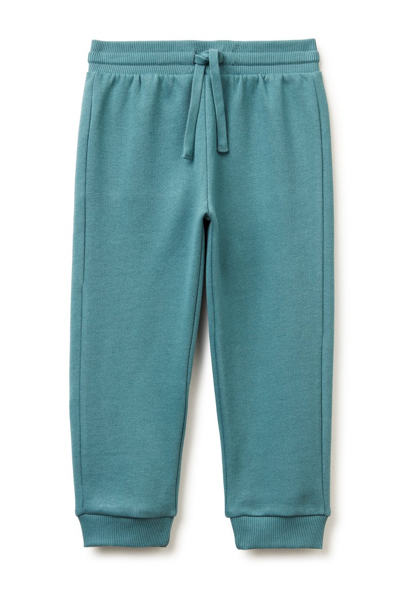 Bordowe spodnie dresowe z wiązaniem w pasie, ściągaczami u dołu nogawek oraz miękkim, teksturowanym materiałem, z prostym krojem nogawek i bez dodatkowych zdobień.