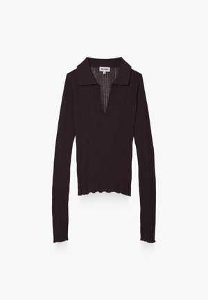 Balmohk, V-Neck Collar - Polo - chocolate brown