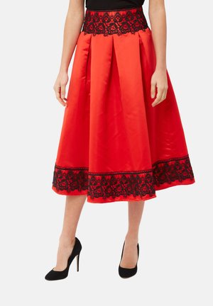 CON BORDADOS ELEGANTE - Falda acampanada - rojo