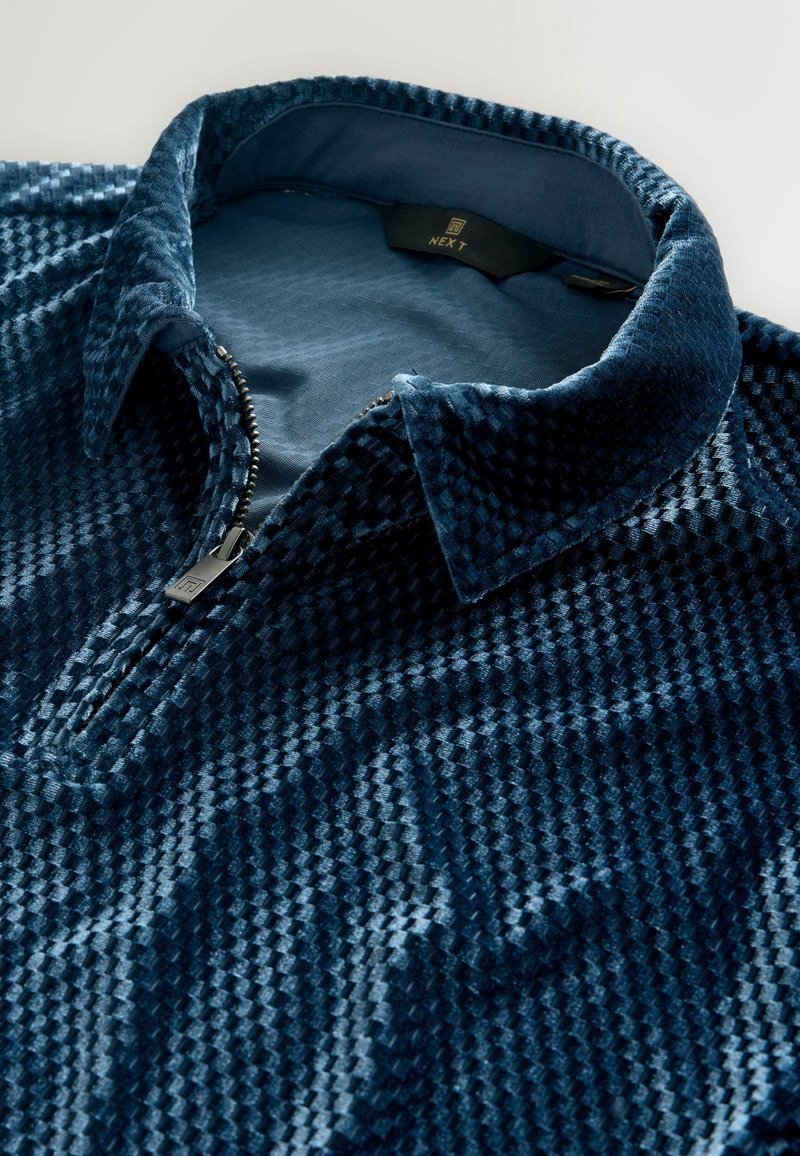 Next REGULAR FIT - VELOUR PATTERN - Poloshirt - blue/blau - Zalando