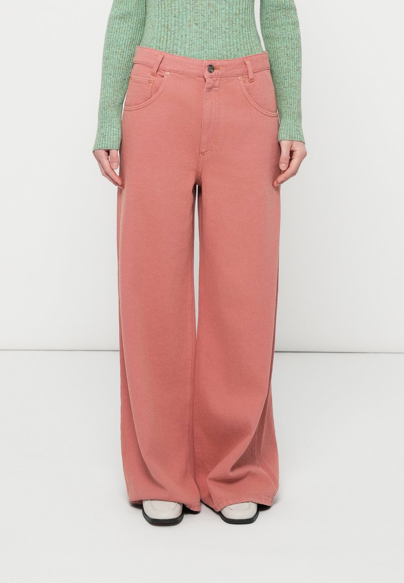 closed Wide leg donkerroze