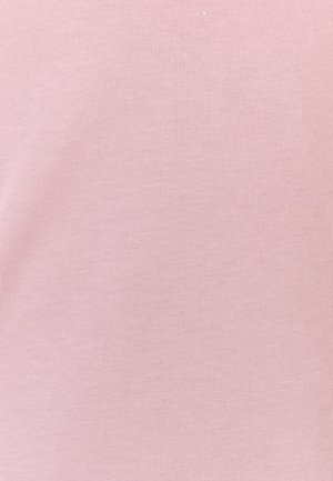 Roze rekbare stof met een fijne ribbelstructuur, wat voor een gladde, zachte uitstraling zorgt. Geschikt voor kledingtoepassingen.