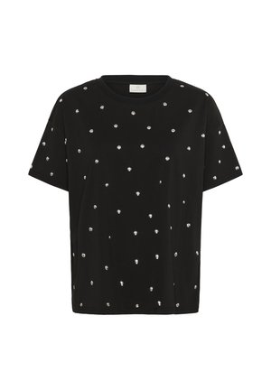 Kaffe HELEN - Majica kratkih rukava s printom - black deep