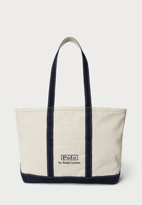 LOGO CANVAS MEDIUM TOTE - Cabas - cream/navy