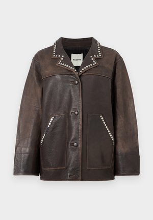 JACKET WITH STUDS - Odinis švarkas - marron