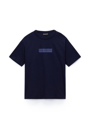 Napapijri NEW BOX LOGO - Nyomott mintás póló - blu marine
